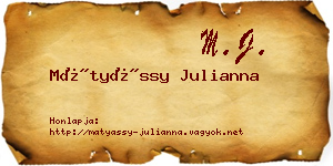 Mátyássy Julianna névjegykártya